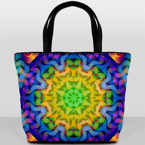 Psychedelic Abstract Bucket Handbag from ArtsNow.com Back