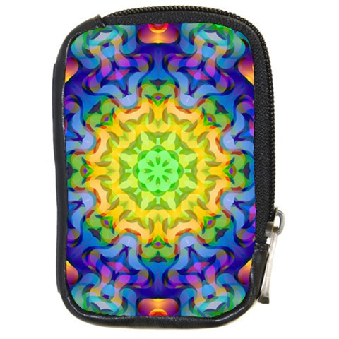 Psychedelic Abstract Compact Camera Leather Case from ArtsNow.com Front