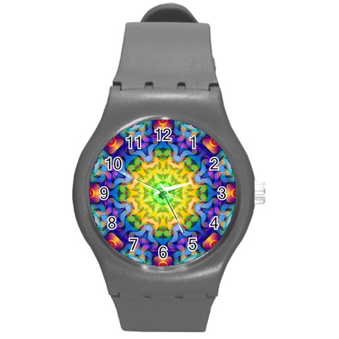 Psychedelic Abstract Plastic Sport Watch (Medium) from ArtsNow.com Front