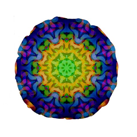 Psychedelic Abstract 15  Premium Round Cushion  from ArtsNow.com Back