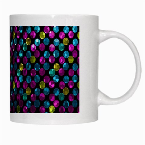 Polka Dot Sparkley Jewels 2 White Coffee Mug from ArtsNow.com Right