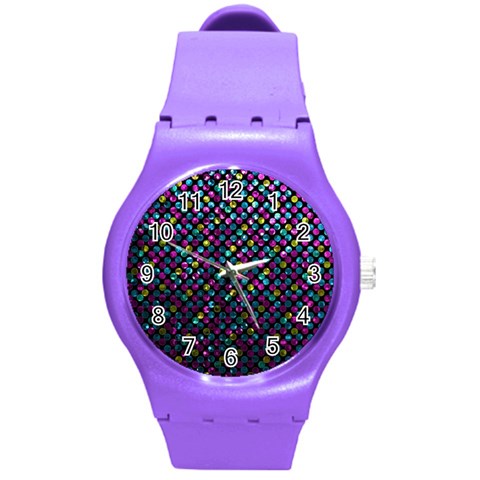 Polka Dot Sparkley Jewels 2 Plastic Sport Watch (Medium) from ArtsNow.com Front