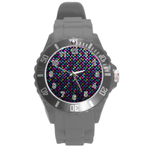 Polka Dot Sparkley Jewels 2 Plastic Sport Watch (Large) from ArtsNow.com Front