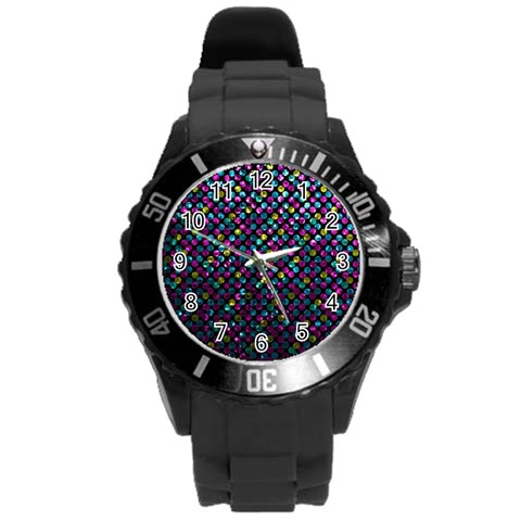 Polka Dot Sparkley Jewels 2 Plastic Sport Watch (Large) from ArtsNow.com Front