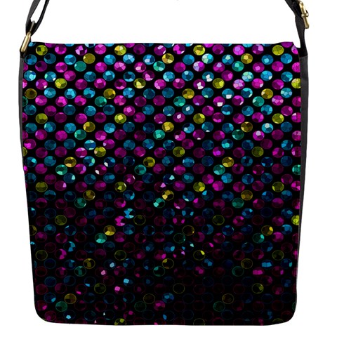 Polka Dot Sparkley Jewels 2 Flap Closure Messenger Bag (Small) from ArtsNow.com Front