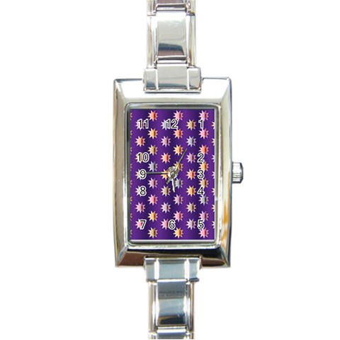 Flare Polka Dots Rectangular Italian Charm Watch from ArtsNow.com Front