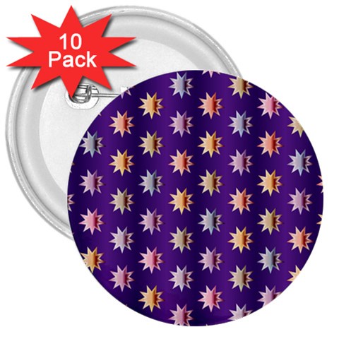 Flare Polka Dots 3  Button (10 pack) from ArtsNow.com Front