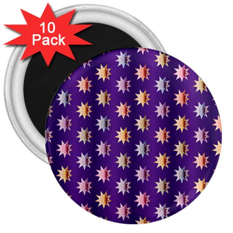 Flare Polka Dots 3  Button Magnet (10 pack) from ArtsNow.com Front