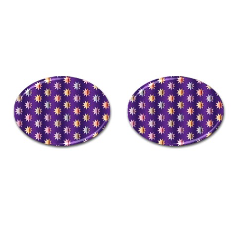 Flare Polka Dots Cufflinks (Oval) from ArtsNow.com Front(Pair)