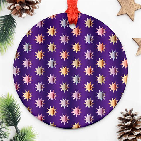 Flare Polka Dots Round Ornament (Two Sides) from ArtsNow.com Back