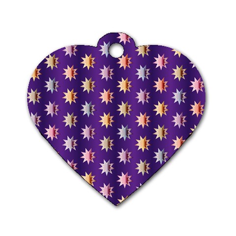 Flare Polka Dots Dog Tag Heart (Two Sided) from ArtsNow.com Front