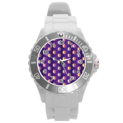 Flare Polka Dots Plastic Sport Watch (Large) from ArtsNow.com Front