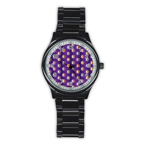 Flare Polka Dots Sport Metal Watch (Black) from ArtsNow.com Front