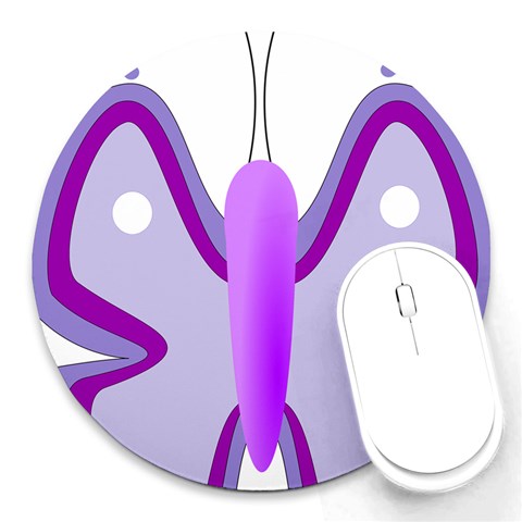 Cute Awareness Butterfly 8  Mouse Pad (Round) from ArtsNow.com Front