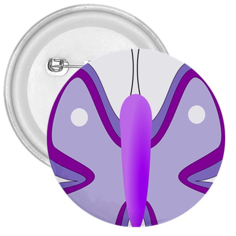 Cute Awareness Butterfly 3  Button from ArtsNow.com Front