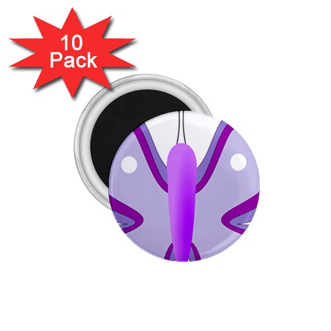 Cute Awareness Butterfly 1.75  Button Magnet (10 pack) from ArtsNow.com Front