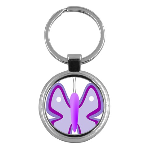 Cute Awareness Butterfly Key Chain (Round) from ArtsNow.com Front