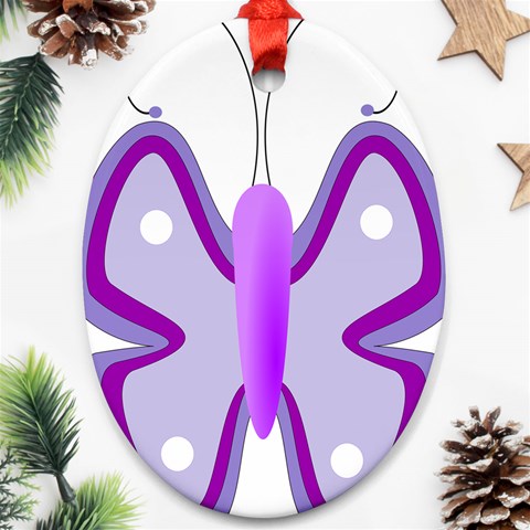 Cute Awareness Butterfly Oval Ornament (Two Sides) from ArtsNow.com Back