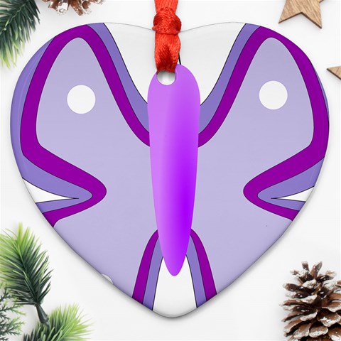 Cute Awareness Butterfly Heart Ornament (Two Sides) from ArtsNow.com Back