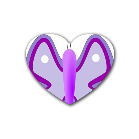 Cute Awareness Butterfly Drink Coasters (Heart) from ArtsNow.com Front