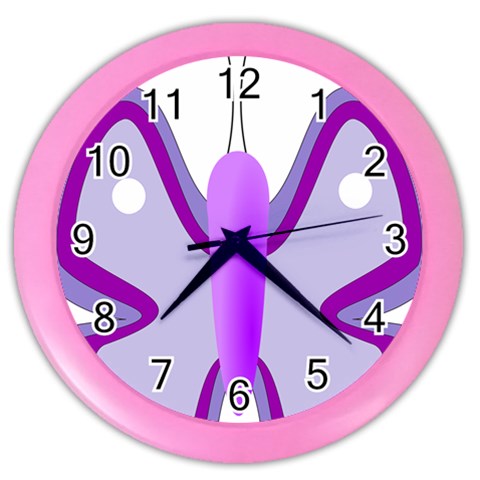 Cute Awareness Butterfly Wall Clock (Color) from ArtsNow.com Front