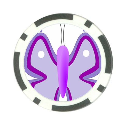 Cute Awareness Butterfly Poker Chip from ArtsNow.com Back