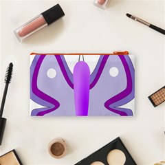 Cute Awareness Butterfly Cosmetic Bag (Small) from ArtsNow.com Back