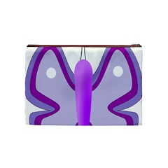 Cute Awareness Butterfly Cosmetic Bag (Medium) from ArtsNow.com Back