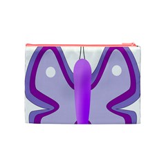 Cute Awareness Butterfly Cosmetic Bag (Medium) from ArtsNow.com Back