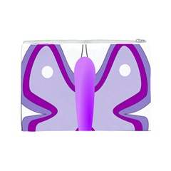 Cute Awareness Butterfly Cosmetic Bag (Large) from ArtsNow.com Back