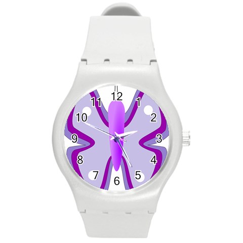 Cute Awareness Butterfly Plastic Sport Watch (Medium) from ArtsNow.com Front