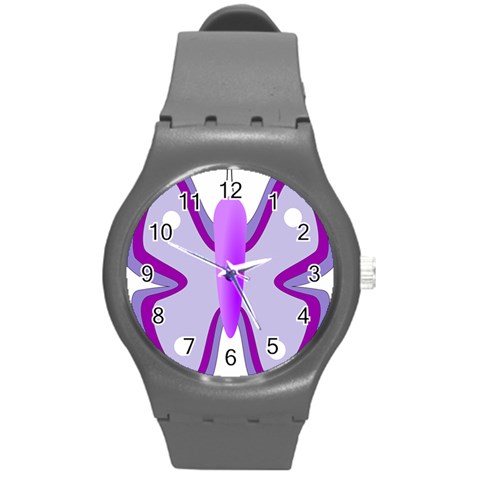 Cute Awareness Butterfly Plastic Sport Watch (Medium) from ArtsNow.com Front