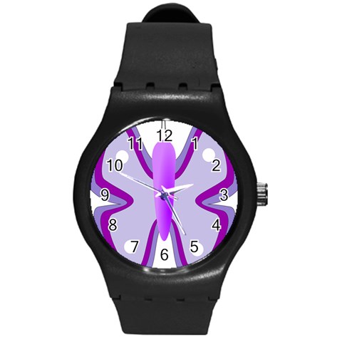 Cute Awareness Butterfly Plastic Sport Watch (Medium) from ArtsNow.com Front