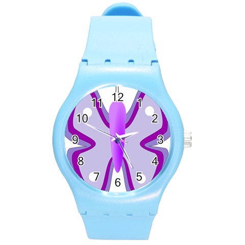 Cute Awareness Butterfly Plastic Sport Watch (Medium) from ArtsNow.com Front