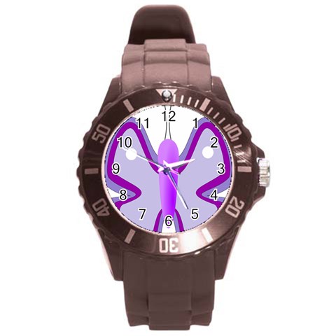 Cute Awareness Butterfly Plastic Sport Watch (Large) from ArtsNow.com Front