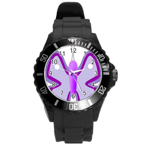 Cute Awareness Butterfly Plastic Sport Watch (Large) from ArtsNow.com Front