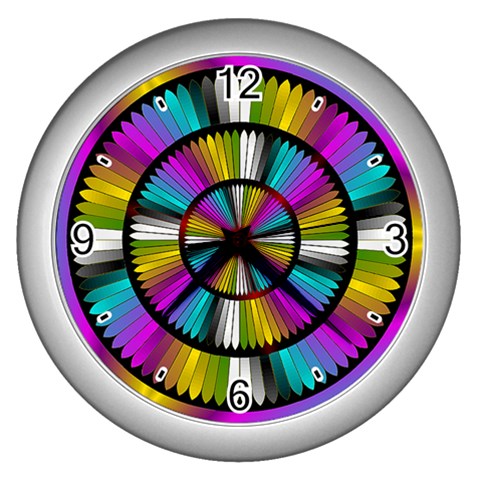 Abundance Wall Clock (Silver with 4 black numbers) from ArtsNow.com Front