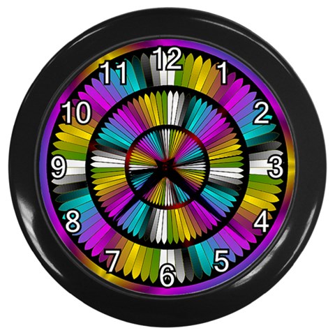 Abundance Wall Clock (Black with 12 white numbers) from ArtsNow.com Front