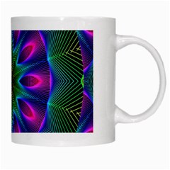 Star Of Leaves, Abstract Magenta Green Forest White Coffee Mug from ArtsNow.com Right