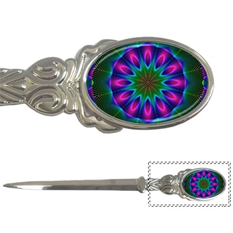 Star Of Leaves, Abstract Magenta Green Forest Letter Opener from ArtsNow.com Front