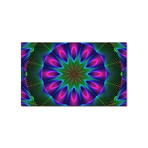 Star Of Leaves, Abstract Magenta Green Forest Sticker (Rectangle) from ArtsNow.com Front