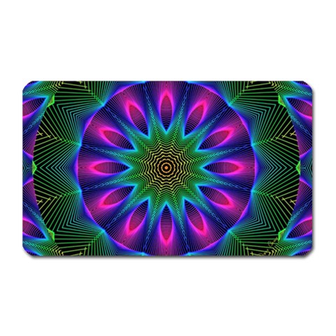 Star Of Leaves, Abstract Magenta Green Forest Magnet (Rectangular) from ArtsNow.com Front