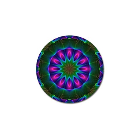 Star Of Leaves, Abstract Magenta Green Forest Golf Ball Marker 10 Pack from ArtsNow.com Front