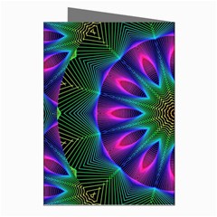 Star Of Leaves, Abstract Magenta Green Forest Greeting Card (8 Pack) from ArtsNow.com Right