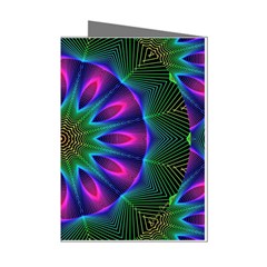 Star Of Leaves, Abstract Magenta Green Forest Mini Greeting Card (8 Pack) from ArtsNow.com Left