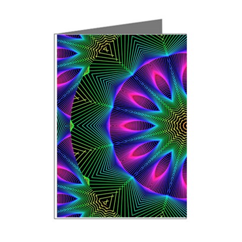 Star Of Leaves, Abstract Magenta Green Forest Mini Greeting Card (8 Pack) from ArtsNow.com Right