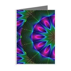 Star Of Leaves, Abstract Magenta Green Forest Mini Greeting Card (8 Pack) from ArtsNow.com Right