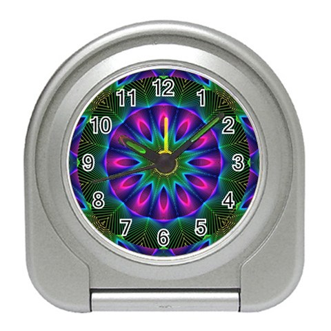 Star Of Leaves, Abstract Magenta Green Forest Desk Alarm Clock from ArtsNow.com Front