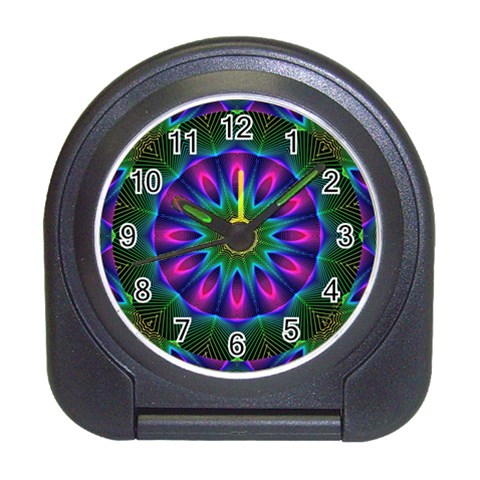 Star Of Leaves, Abstract Magenta Green Forest Desk Alarm Clock from ArtsNow.com Front