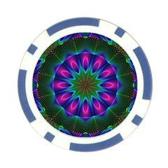 Star Of Leaves, Abstract Magenta Green Forest Poker Chip from ArtsNow.com Front